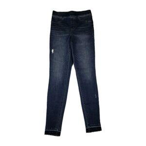 Spanx Jeans Womens Size Medium Tall Distressed Abkle Skinny Pull-on Denim 20203T